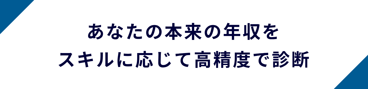 あなたの本来の年収を スキルに応じて高精度で診断